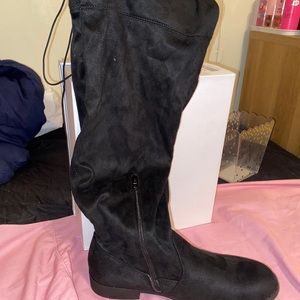 COPY - Black Suede Knee-high Boots